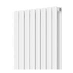 Alma Double Oval Vertical Designer Radiator 1800mm x 480mm White - Image 3