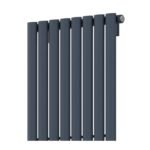 Alma Single Oval Vertical Designer Radiator 1800mm x 480mm Anthracite - Image 3