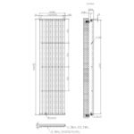 Alma Single Oval Vertical Designer Radiator 1800mm x 480mm Anthracite - Image 6