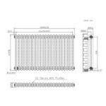 Aura 2 Column Horizontal Radiator 600mm x 1010mm Matt Black - Image 5