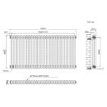 Aura 2 Column Horizontal Radiator 600mm x 1190mm Matt Black - Image 5