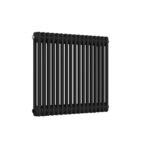Aura 2 Column Horizontal Radiator 600mm x 785mm Matt Black - Image 4