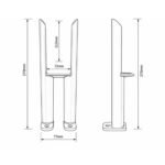 Aura 2 Column Radiator Feet Pair Matt Black - Image 2