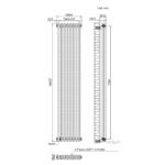 Aura 2 Column Vertical Radiator 1800mm x 380mm Matt Black - Image 5