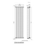 Aura 2 Column Vertical Radiator 1800mm x 470mm Matt Black - Image 5