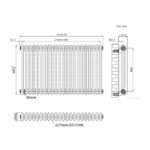 Aura 3 Column Horizontal Radiator 600mm x 1010mm Matt Black - Image 5