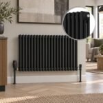 Aura 3 Column Horizontal Radiator 600mm x 1010mm Matt Black - Image 2