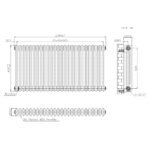 Aura 3 Column Horizontal Radiator 600mm x 1190mm Matt Black - Image 5