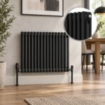 Aura 3 Column Horizontal Radiator 600mm x 785mm Matt Black - Image 2
