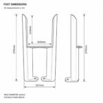 Aura 3 Column Radiator Feet Matt Black - Image 2