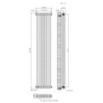 Aura 3 Column Vertical Radiator 1800mm x 380mm Matt Black - Image 5