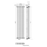 Aura 3 Column Vertical Radiator 1800mm x 425mm Matt Black - Image 5