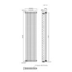 Aura 2 Column Vertical Radiator 1800mm x 425mm Matt Black - Image 5