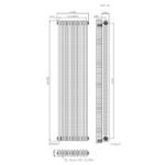 Aura 3 Column Vertical Radiator 1800mm x 470mm Matt Black - Image 5
