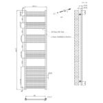 Aura Mira Steel Towel Rail Brushed Brass 1800mm x 500mm - Image 4