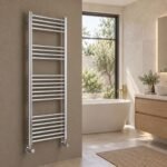 Aura Mira Steel Towel Rail Chrome 1500mm x 500mm Roomshot