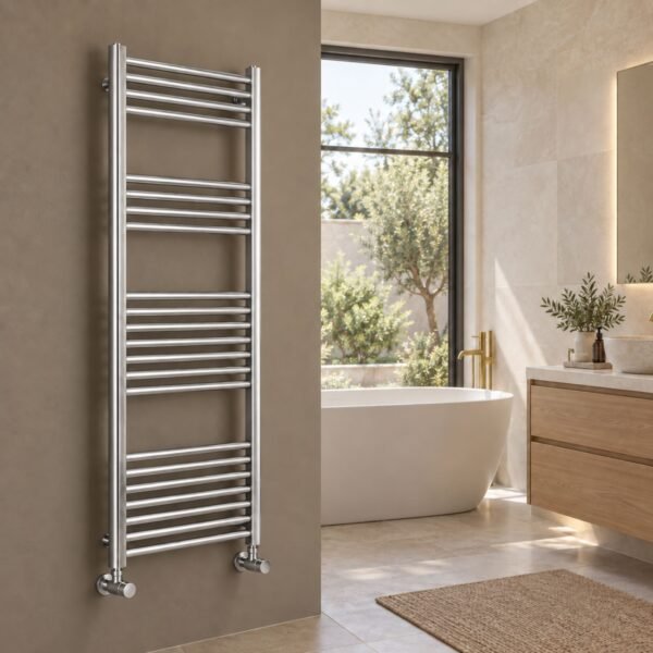 Aura Mira Steel Towel Rail Chrome 1500mm x 500mm Roomshot