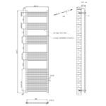 Aura Mira Steel Towel Rail Chrome 1800mm x 500mm - Image 4