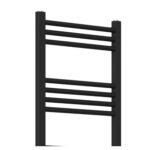 Aura Mira Steel Towel Rail Matt Black 1800mm x 500mm - Image 2