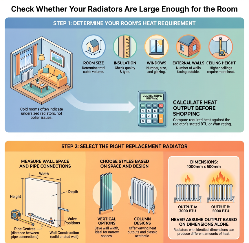 Choosing the right radiator size and heat output for a room