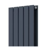 Luna Double Flat Vertical Designer Radiator 1800mm x 380mm Anthracite - Image 3