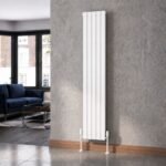 Luna Double Flat Vertical Designer Radiator 1800mm x 380mm White Roomshot