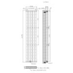 Luna Double Flat Vertical Designer Radiator 1800mm x 380mm White - Image 5
