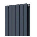 Luna Double Flat Vertical Designer Radiator 1800mm x 456mm Anthracite - Image 3