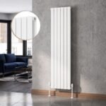 Luna Double Flat Vertical Designer Radiator 1800mm x 456mm White - Image 2