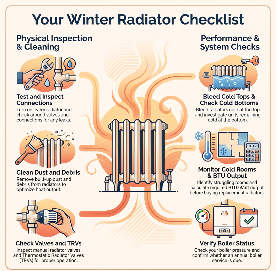 Winter radiator maintenance checklist for UK homes
